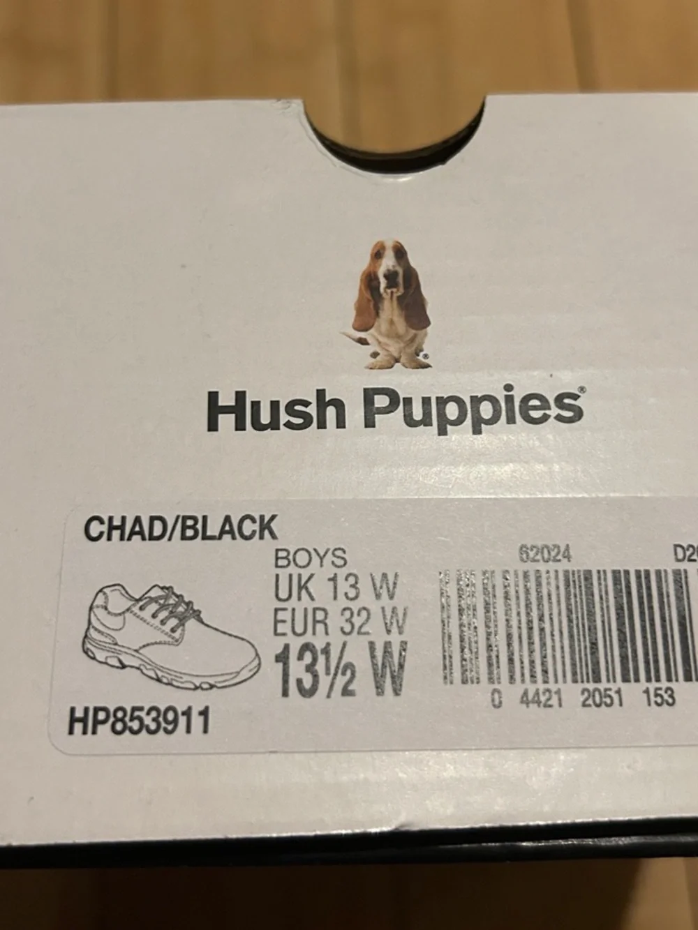 Hush Puppies Chad’s Boys Black Lace-Up Shoe size 13.5 W